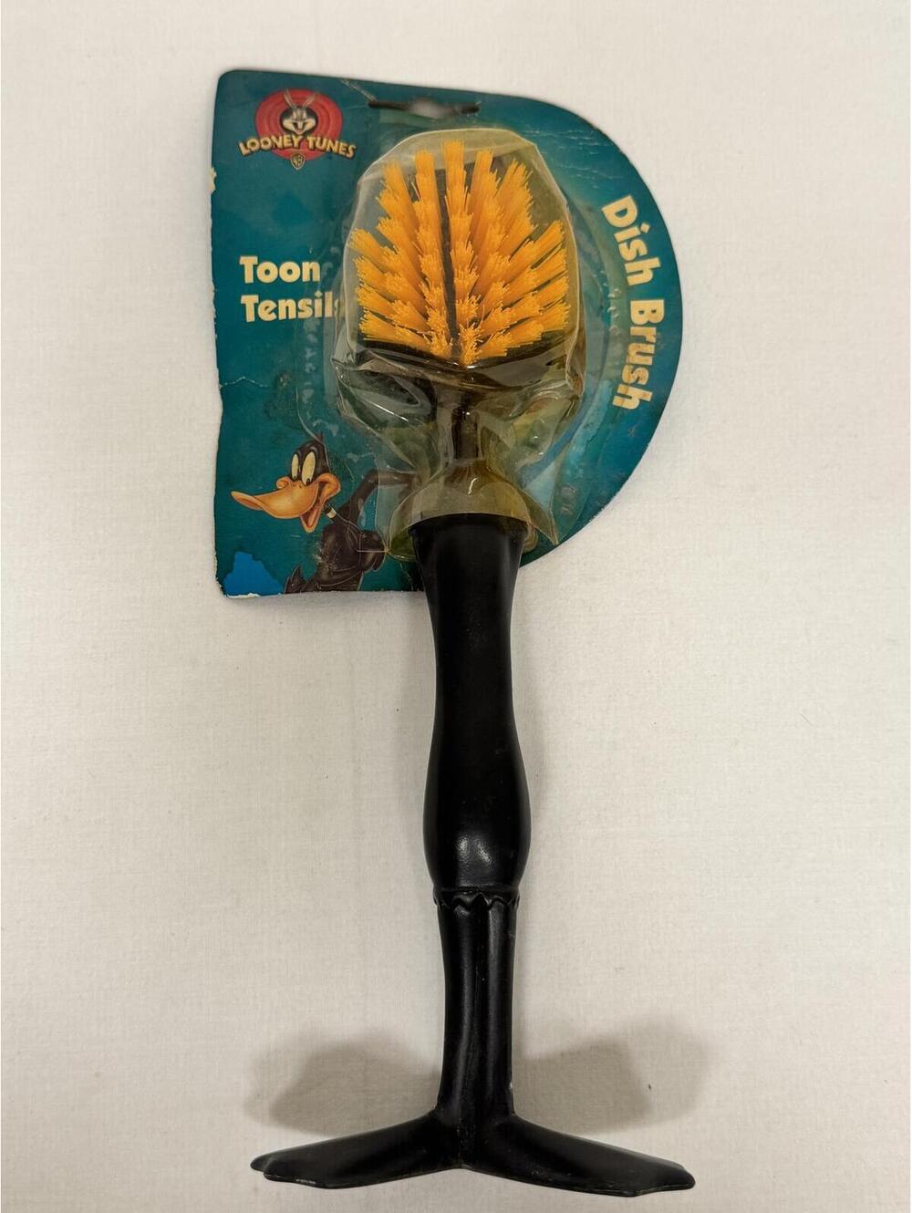 Vintage 1999 Looney Tunes Toon-Tensils Daffy Duck Dish Brush Jokari Sealed
